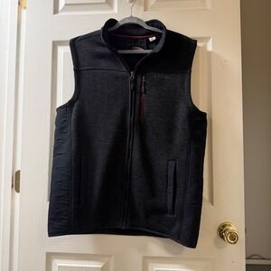 Orvis Men's L/G Dark Gray Quilted Fleece Full Zip Vest Outdoor Casual